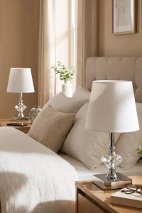 Star Gümüş-beyaz Abajur 2 Adet